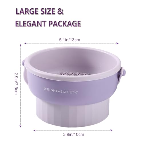 Makeup Brush Cleaner Mat 3 in 1 Make Up Brush Cleaning Bowl (Pink) - color: Pink