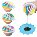 Split Cup for Paint Pouring Fluid Art Silicone Split Cup Resin Pouring Painting Tools DIY Making Drawing Accessories Reusable Split Cup with Dividers (6 Channels) - color: 6 Channels