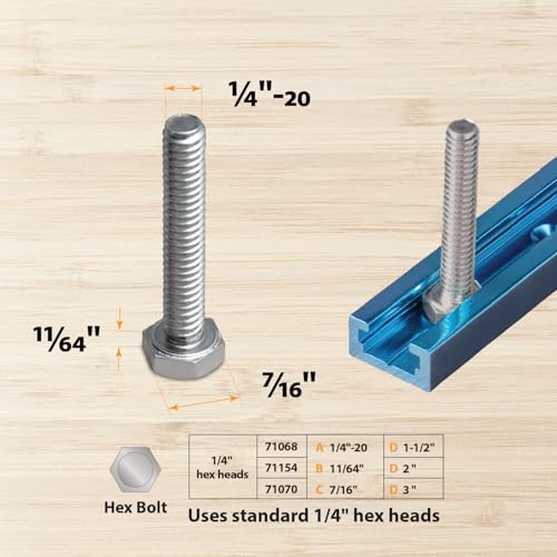 POWERTEC 71371 24 Inch Double-Cut Profile Universal T-Track with Predrilled Mounting Holes, 4 PK, T Track for Woodworking Jigs and Fixtures, Drill Press Table, Router Table, Workbench - size: 24" T track (4PK)