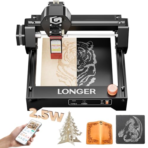 Longer Ray5 Laser Engraver, 2500mW Portable Engraver Machine, 140×130mm - size: 140x130mm