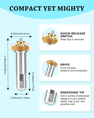 UCEC Fine Debossing Tip+Drive Housing 21 Compatible with Cricut Maker 4/3/1 - color: Drive & Debossing
