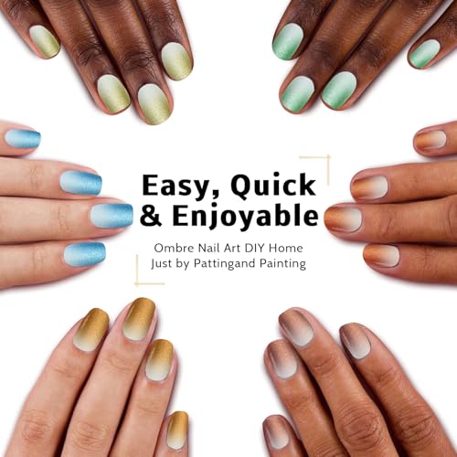 Pat Gel Ombre Nails Palette, Chrome Metallic Gel Polish 3D Metal Reflective - color: 9 Colors M