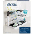 Dr. Brown's Drying Tower, Stand-Up Drying Rack, Countertop Baby Bottle Drying with Organized Storage for Baby Essentials, Space Saving Vertical Rack, Black/White - size: Countertop, style: Black/White Stand-Up Drying Rack
