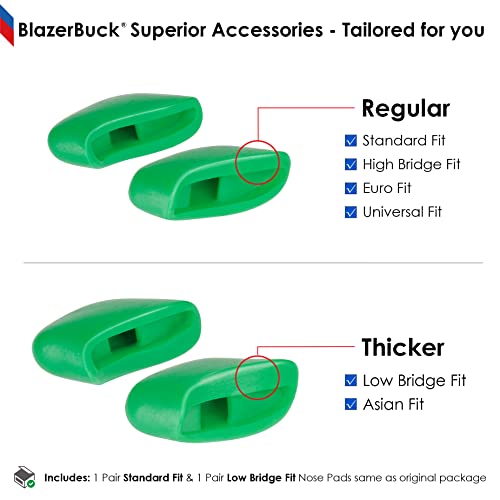 BLAZERBUCK Replacement Nose Pads Nose Piece for Oakley Half Jacket 2.0 OO9144/Half Jacket 2.0 XL OO9154 Sunglass - color: Dark Green