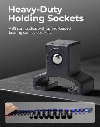 ALOANES 1/4-Inch Drive Heavy Duty Aluminum Alloy Socket Organizer - color: Blue, size: 1/4-inch Drive