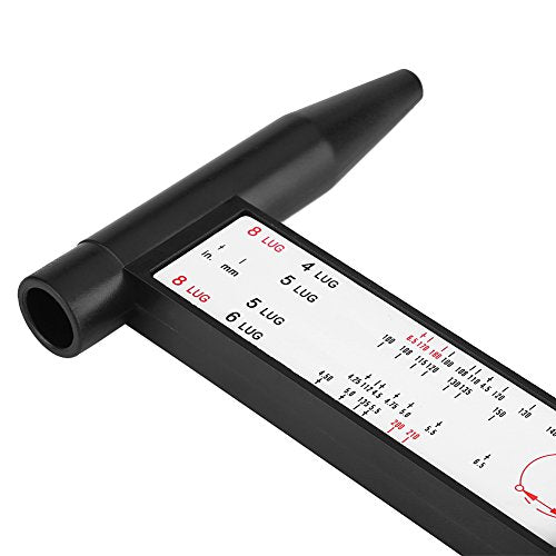 Wheel Rim Gauge, PCD Bolt Pattern Measuring Tool Ruler for 4 5 6 8 Lug Wheels Studs Inch Metric Size Lightweight Durable Plastic Easy Fit Car Truck SUV