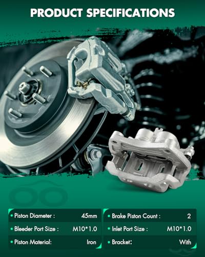 SCITOO Front Left & Right Brake Calipers With Bracket 19B2870B 19B2871B - size: Front[19B2870B & 19B2871B]