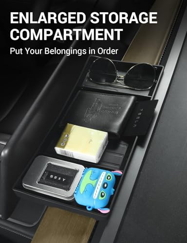 BASENOR Dashboards Behind Screen Storage Box for Tesla Model Y Model 3 - size: Model 3/Y (2017-2024) Behind Screen