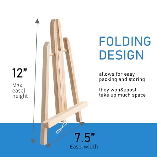 Falling in Art 12 Inch Tabletop Wood Display Easel Stand, 20 Pack - style: 12"- 20p