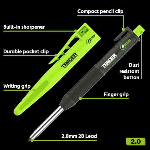 Tracer TrueScribe Scribe Tool with Deep Hole Pencil and Sharpener