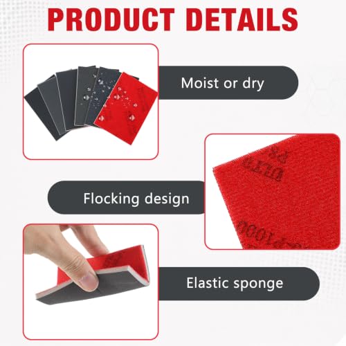 30 Pcs 320-2500 Grit Sanding Sponge, Ultra Fine Sanding Sponges Pads, Soft Foam Shine Block Wet Dry Polish Pads, Ultra Fine Grit Sandpaper for Model Drywall Metal Wood Furniture Polishing - style: 320-2500 Grit