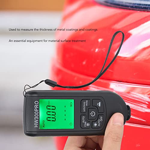2024 Paint Thickness, Digital Coating Paint Depth with Portable Rope, Paint Thickness Meter Automatic Shutdown Function Paint Coating Meter for Outdoor (Black) - color: Black