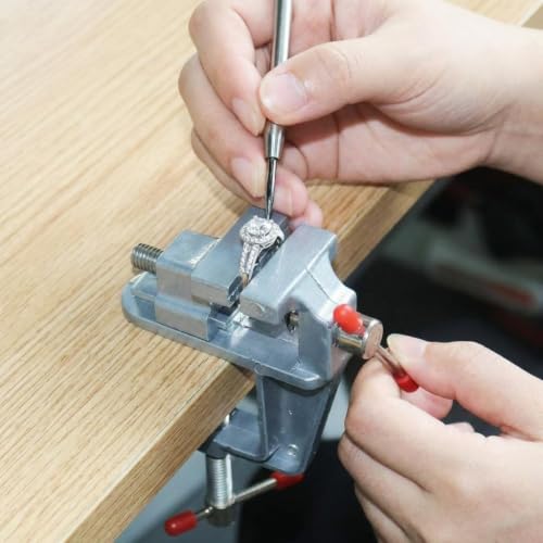 Mini Bench Vise, 360° Rotating Aluminum Table Clamp for Jewelry DIY