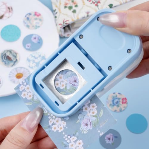 Circle Punch 0.87inch Solid Circle Punch for Junk Journal & Scrapbooking - color: 0.87" Circle Punch Blue