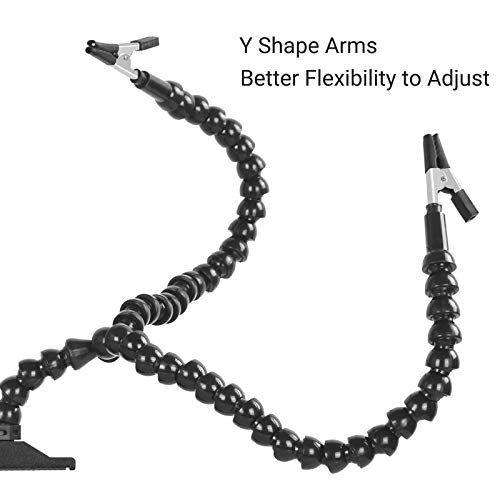 Toolour Helping Hands Soldering,Third Hand Tools,PCB Circuit Board Holder,Flexible Y-Shaped Arms with Non-Slip Desk Clamp Base for Electronics Repair Modeling Jewelry Assembly Hobby Craft Workshop