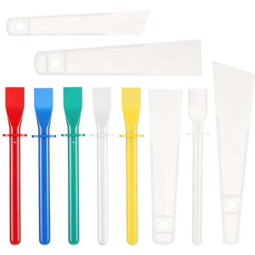 9Pcs Applicator Glue Spreaders,Plastic Glue Smear Plate Scraper Sticks Applicator Tool Sticks Scraper Stick for Leatherwork Woodwork Handmade DIY Leather Spreads DIY Art Crafts Project