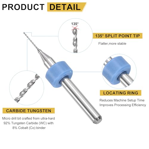 PATIKIL 20 Pack 0.5mm Micro Drill Bits Carbide Tungsten Steel - size: 0.5mm