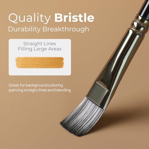 Nicpro 10 PCS Flat Paint Brush Set, Paint Brushes for Acrylic Painting - size: 10PCS - Flat