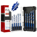 10Pc Cross-Tip Carbide Masonry Drill Bit Set 5/32"-1/2" with Case - size: 5/32"-1/2" Set (Cross)