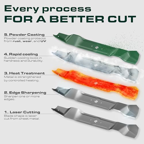 UDC Parts 942-0611A 942-0612A Mulching Blades Replacement for Cub Cadet 46" - size: 16-1/4" - 6 pt star