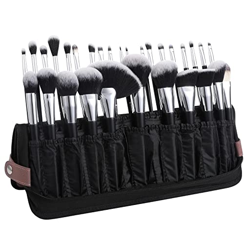 DUcare Makeup Brushes Organizer 30pcs Folding Travel Cases Makeup Brushes Stand-up Cosmetic Bag Artist Storage (only bag)