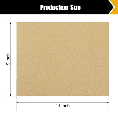 BOSHCRAFT 220 Grit Sand Paper 9" x 11", 12 Sheets – Premium Aluminum Oxide Sandpaper for Wood Metal Furniture, Cut-to-Size Sheets for Hand Sander & Sanding Block - size: 12 Pcs