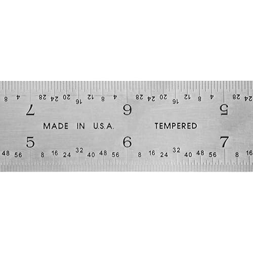 PEC Tools 12" Metal Ruler, Made in USA - color: Stainless Steel-Rigid, size: 12"