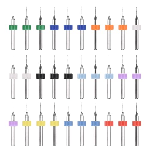 PATIKIL 30 Pack 0.55mm Micro Drill Bits Carbide Tungsten Steel - size: 0.55mm