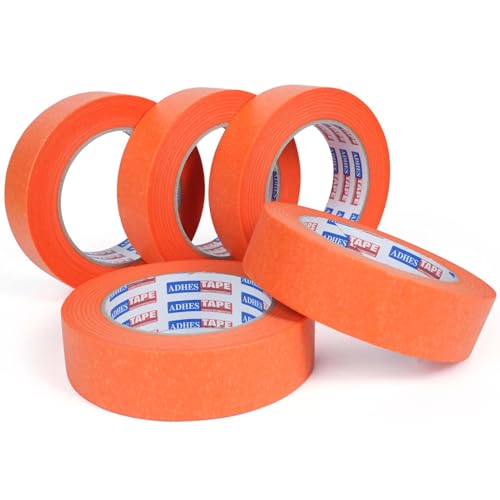 ADHES Orange Masking Tape 1.2in x 55yds x 5rolls - size: 1.2in x 55yds