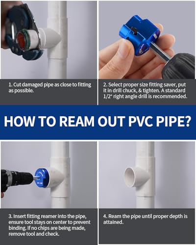 DAYDOOR 1'' PVC Pipe Reamer, 1-Inch PVC Fitting Saver - size: 1 Inch