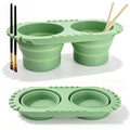 Paint Brush Cleaner Foldable Silicone Cleaning Container 8.8x4.2in, Brush Washing Station for Acrylic Oil Watercolor Painting, Artist Cleaner Tool for Students & Artists, Gift, Green - color: Green