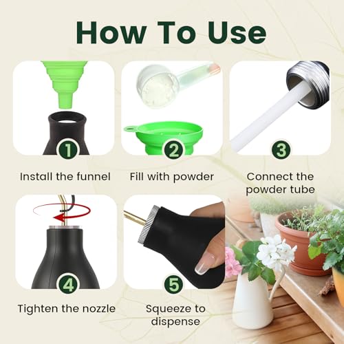 Diatomaceous Earth Powder Duster, Long Reach Bulb Duster with Telescopic Stainless Steel Nozzle (23/40/57 cm), Wall Void Duster for Deep Crevices, Indoor & Outdoor Dry Powder Application Tool - size: Extendable Model
