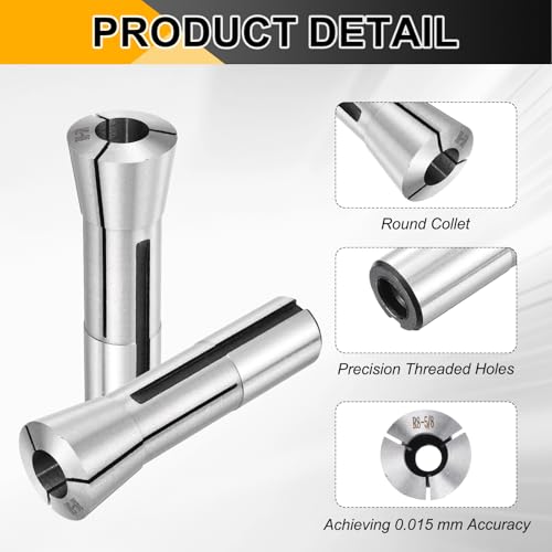 HARFINGTON 5/8" (15.8mm) R8 Round Collet 7/16-20UNF R8 Spring Collet - size: 15.8mm
