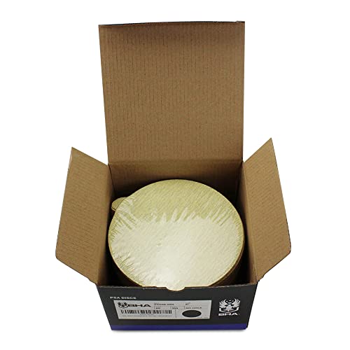 BHA 6 Inch Gold PSA Sanding Discs with Tabs, DA Sander - 80 Grit - 100 Pack