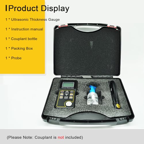 Ultrasonic Thickness Gauge 0.025-19.685in for Steel, Pipes, Plastic, Glass