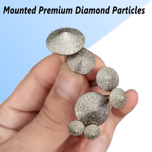 6 Pcs 1/8'' Shank Umbrella Shape 80 Grit Diamond Burr Set - color: 80# Diamond Burr