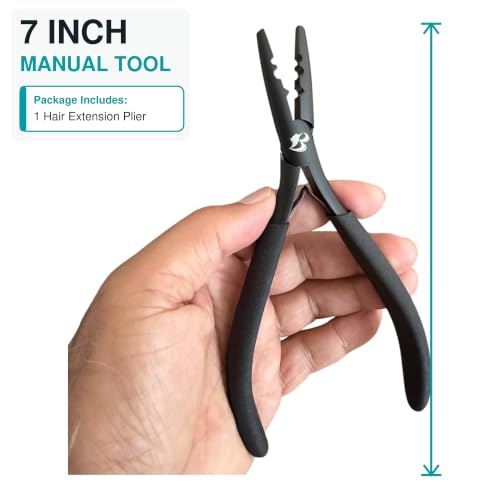 MIRACLE 7 Inch Hair Extension Pliers, 2-Hole Bead Crimper and Remover Tool - size: 7 inch