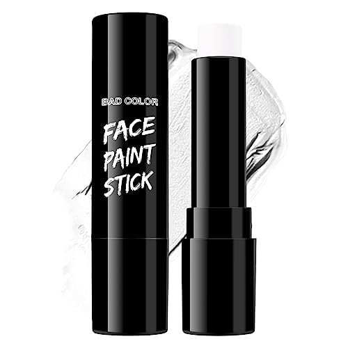 BADCOLOR White Face Body Paint Eye Black Stick for Adults Children Softball Football Baseball Sports , Non-Toxic Hypoallergenic for Halloween SFX Makeup Cosplay Skeleton Clown Costume Parties - color: 1PCS White