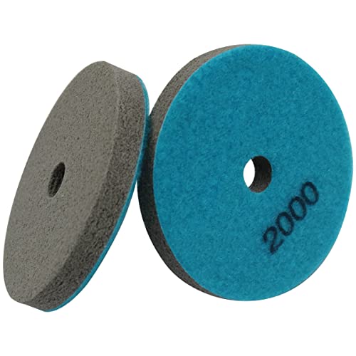 5" Diamond Sponge Fiber Polishing Pad 2000 Grit - Polishing Tile Stone Marble Concrete Ceramics Glass 2Pcs - size: Grit-2000#-2Pcs