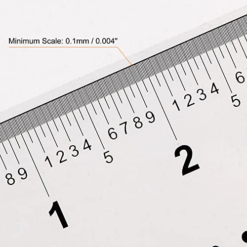 HARFINGTON Film Flexible Ruler, 4 Inch, 0.1mm Scale, PET Plastic Covered, Folding, Transparent