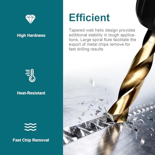 37/64 Inch Cobalt Drill Bit, M35 HSS Twist Drill Bit, 135° Split Point - size: 37/64 Inch