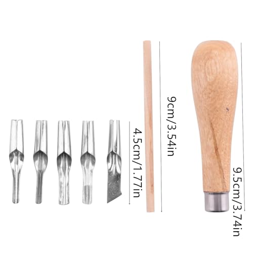 Peenbbop Rubber Stamp Carving Tools Set with 5 Blades & Wood Handle