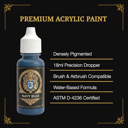 Ludus Bellum Miniature Paint Navy Blue Color 18ml Precision Dropper Bottle - color: Navy Blue