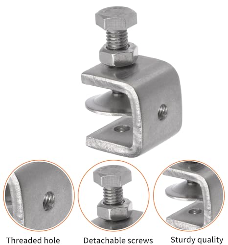 Stainless Steel C Clamps, Mini Tiger Clamp Set for Mounting, Heavy Duty Metal U Clamps, Small Desk G-Clamp with 0.79 Inch Stable Wide Jaw Opening for Metal Working Woodworking Welding Building (4pcs) - size: 0.79 in / 20mm (4 Pcs)
