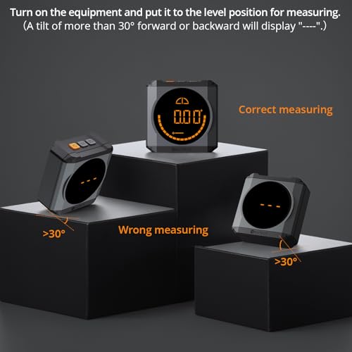 Neoteck Digital Angle Finder LED Rechargeable Level Box Protractor Bevel Gauge Inclinometer with Magnetic Base IP54 Waterproof for Woodworking Home Decoration