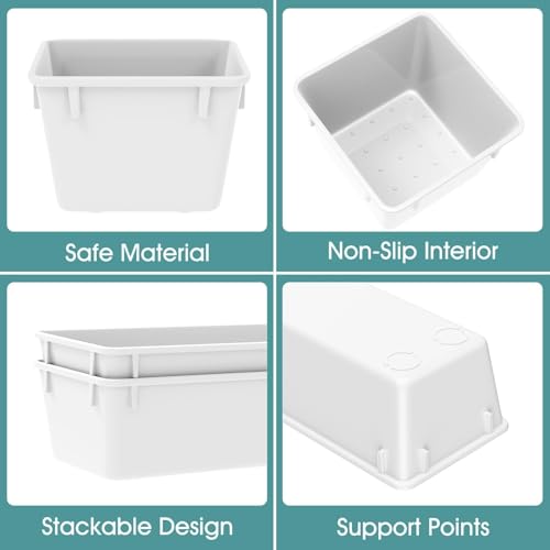 25 PCS Plastic Drawer Organizer Set, Makeup Organizers and Storage Bins - color: White