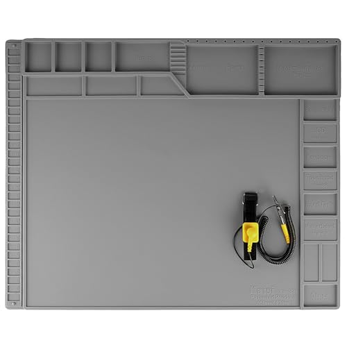 Kaisi Large Soldering Mat,Silicone Solder Mat,Magnetic Work Mats - color: Gray Soldering Mat