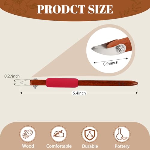GtohHavea L3 V-Shaped Pottery Carving Tool, 304 Stainless Steel - color: red-V-Shaped Crisp Lines