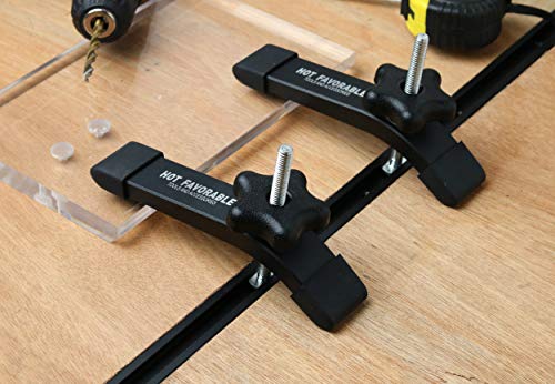 Aluminum T-Track Hold Down Clamps,6-3/8"L x 1-1/4" Width 2 PK - style: Hold Down Clamps 2pk