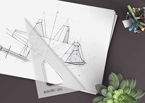 Pacific Arc's Scholastic Triangle - 10 inch - Clear - 30/60 Angle - Plain Edge - Polystyrene - Technical Drawing Tools, Drafting, Architect and Engineering. - style: 10 inch, 30/60